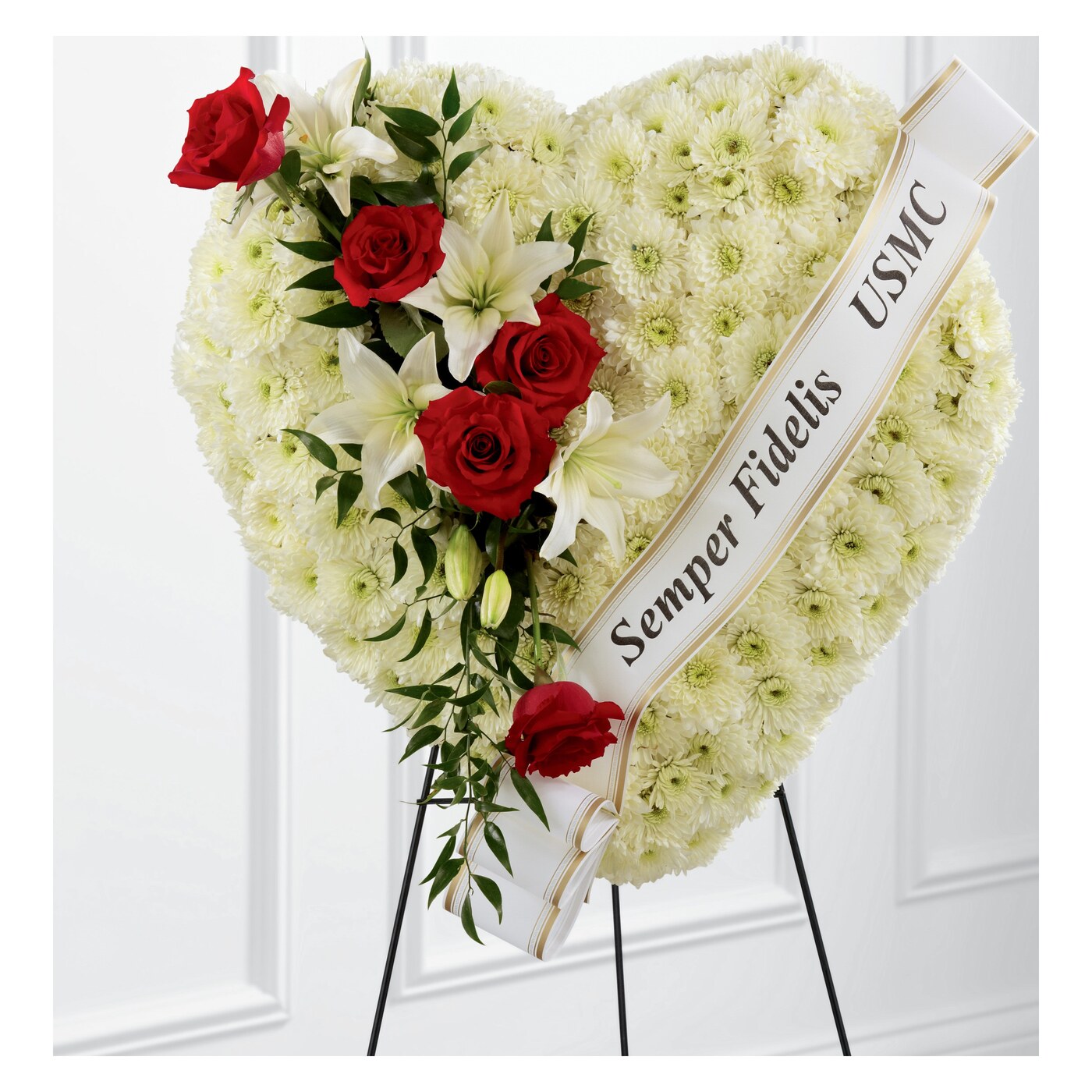 Heartfelt Hero Standing Heart flower arrangement