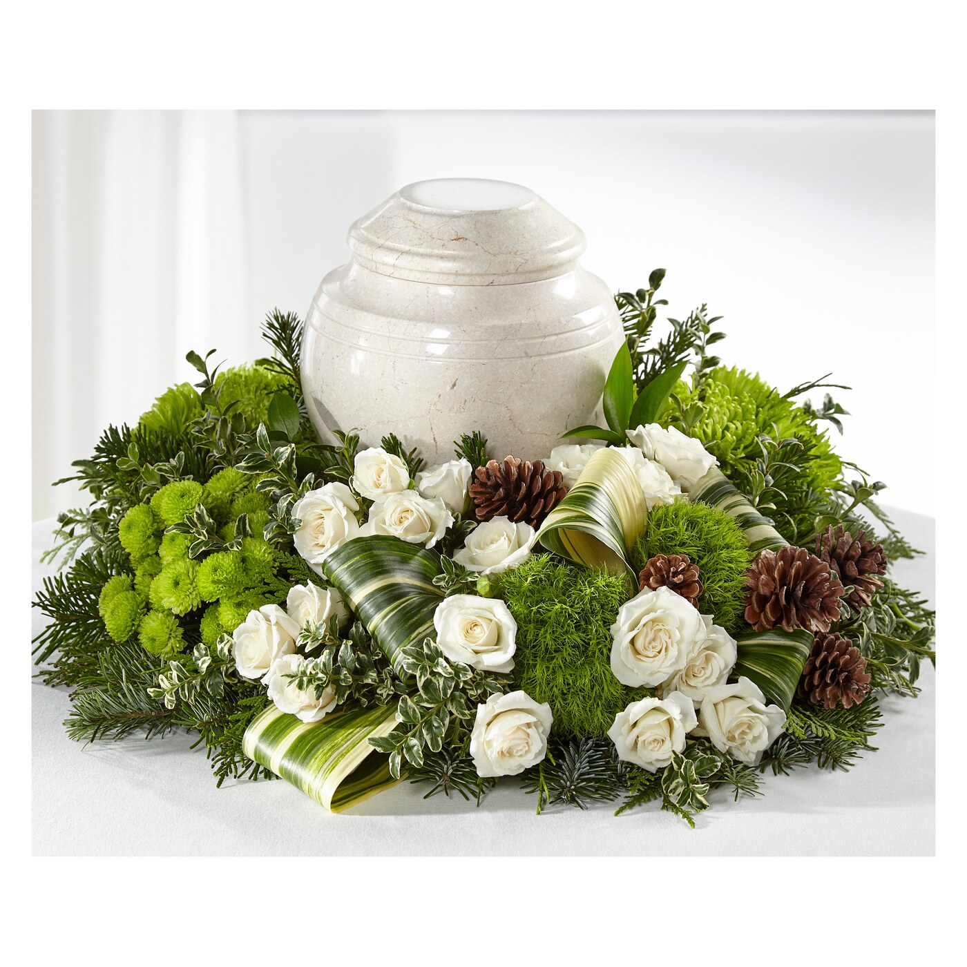 Precious Evergreen Cremation Adornment flower arrangement